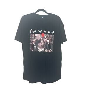Black FRIENDS Graphic Halloween Villain T-Shirt